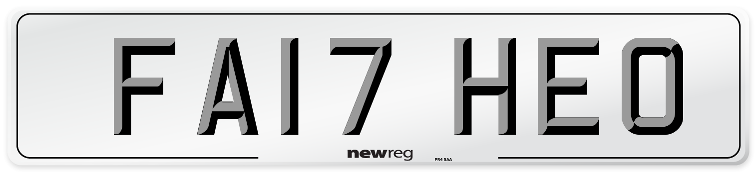 FA17 HEO Number Plate from New Reg